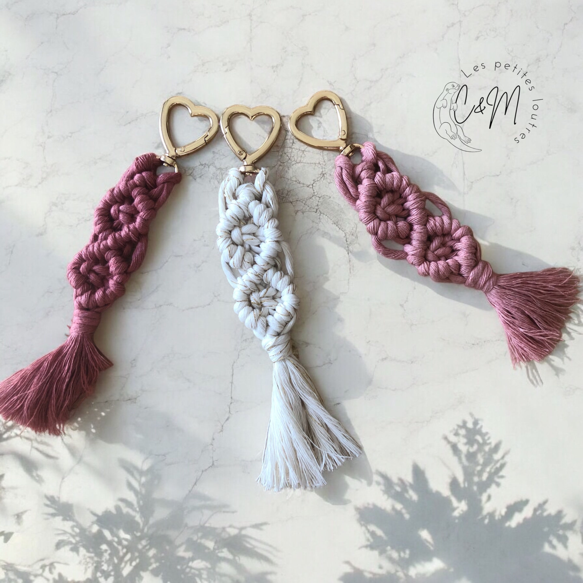 Porte clé / bijoux de sac macramé