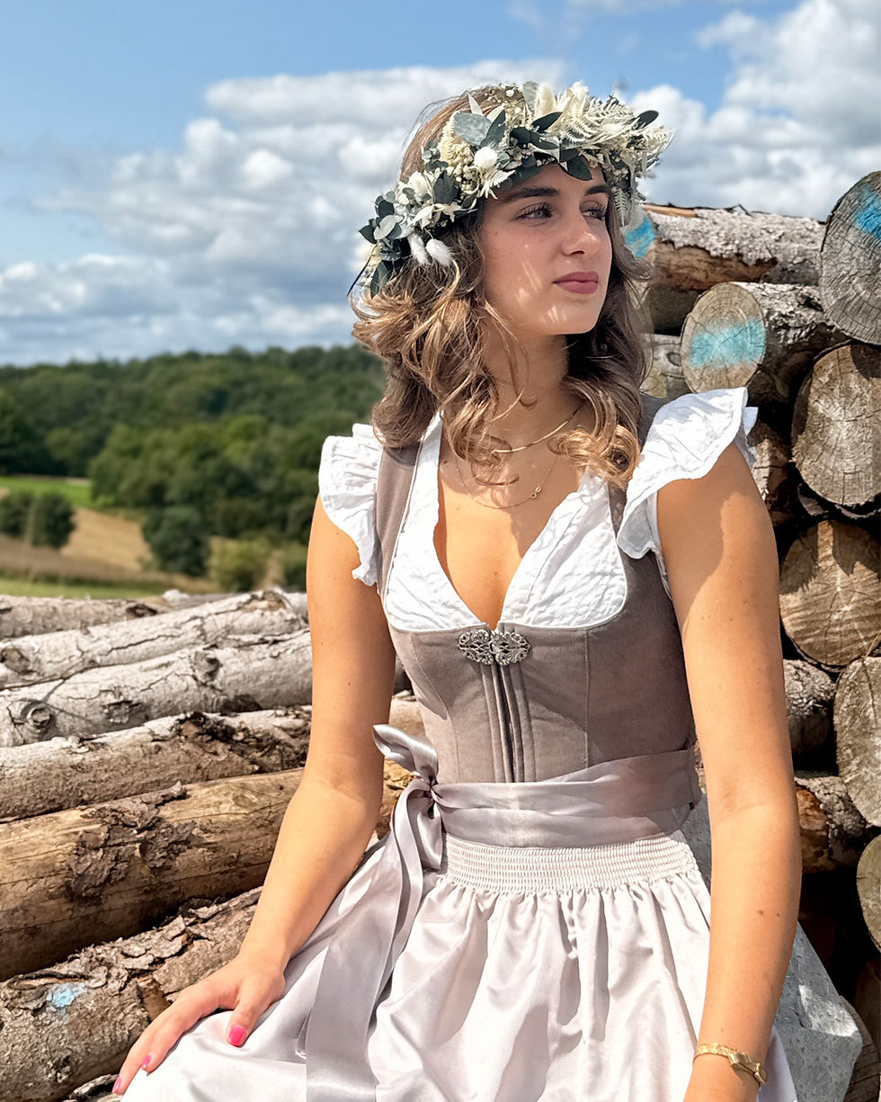 Miniaturbild: Haarkranz Trockenblumen Kranz boho natur