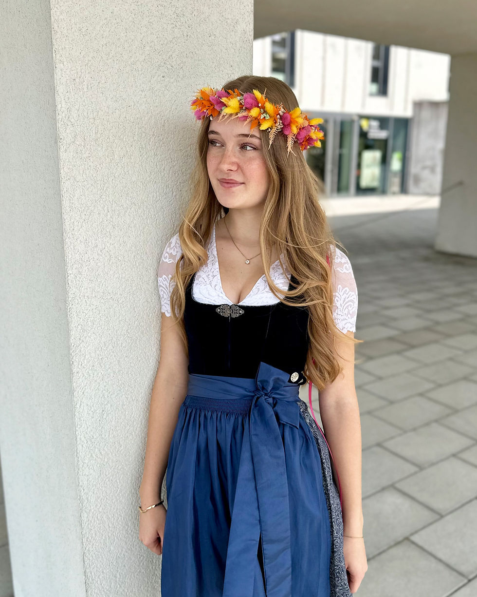 Miniaturbild: Haarkranz Trockenblumen Kranz bunt