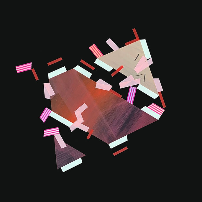 Abstract acrylic painting by Philippe Halaburda exploring psychogeographical mapping and emotional structure