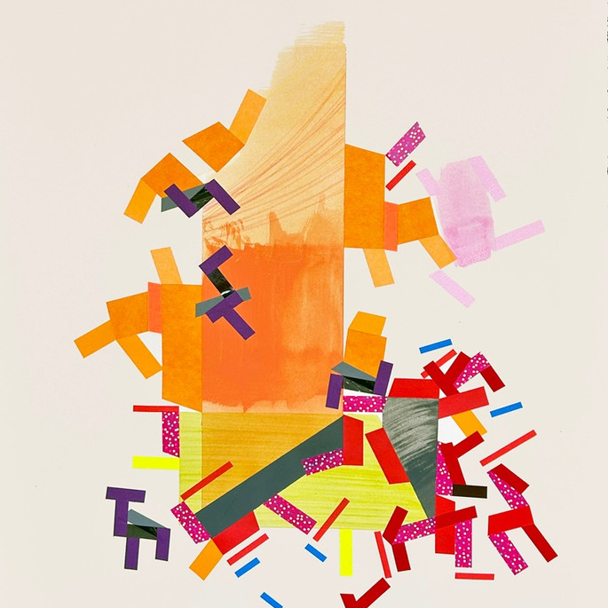 Abstract acrylic painting by Philippe Halaburda exploring psychogeographical mapping and emotional structure