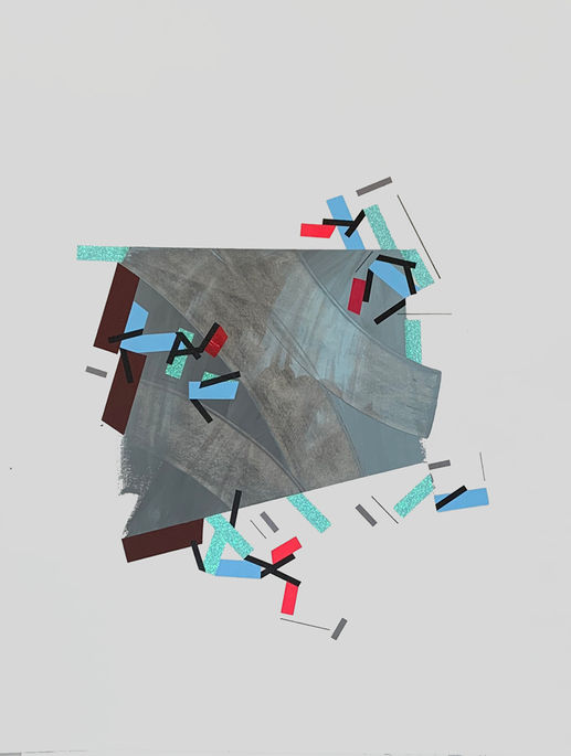 Abstract painting about psychogeographical mapping  by Halaburda, 2022, USA