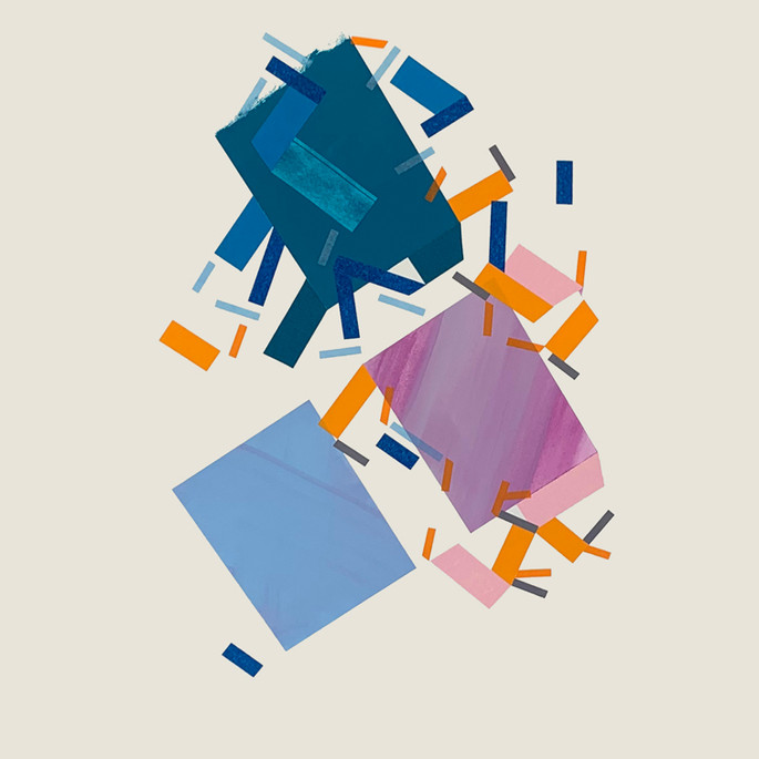 Abstract acrylic painting by Philippe Halaburda exploring psychogeographical mapping and emotional structure