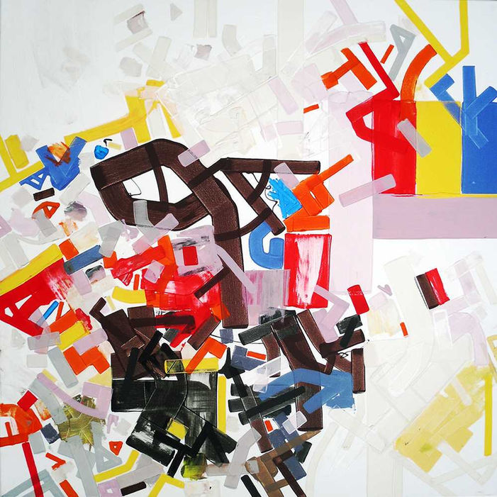 Abstract painting by Halaburda, geographic abstraction, 2016