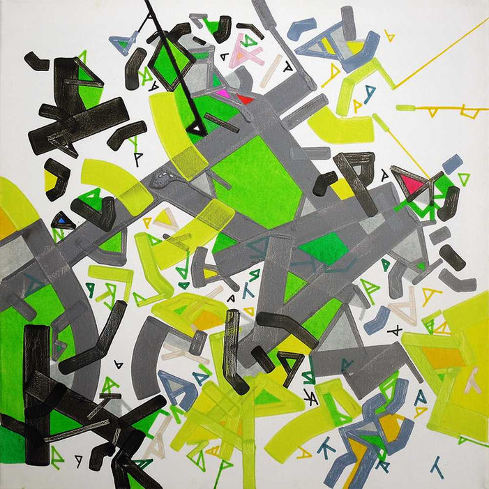 Abstract painting by Halaburda, geographic abstraction, 2016