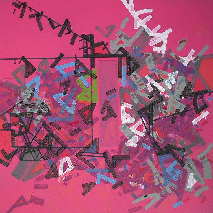 Abstract painting by Halaburda, geographic abstraction, 2016