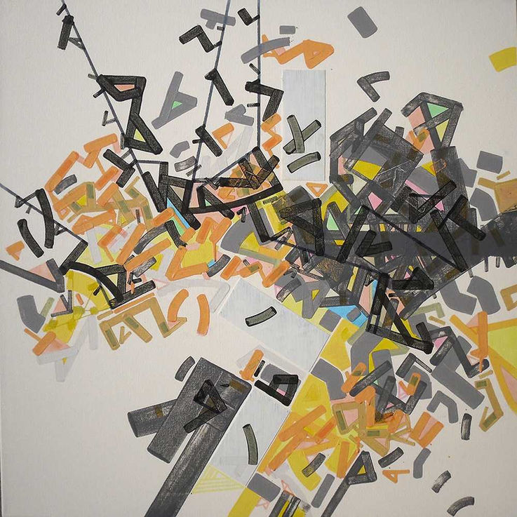Abstract painting by Halaburda, geographic abstraction, 2016