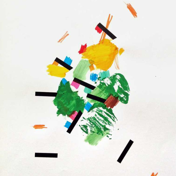 Abstract painting on paper about psychogeographical mapping  by Halaburda, 2019, USA