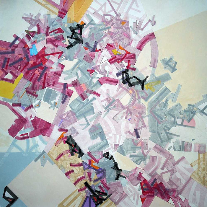 Abstract painting by Halaburda, geographic abstraction, 2016