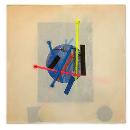 Abstract collages with folded paper about Delaunay triangulation by Halaburda, 2024, USA