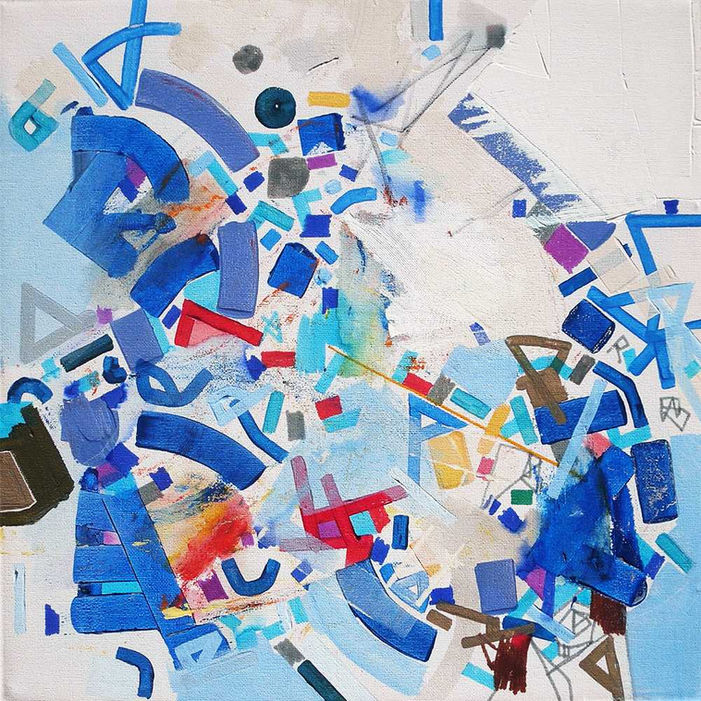 Abstract painting by Halaburda, geographic abstraction, 2016