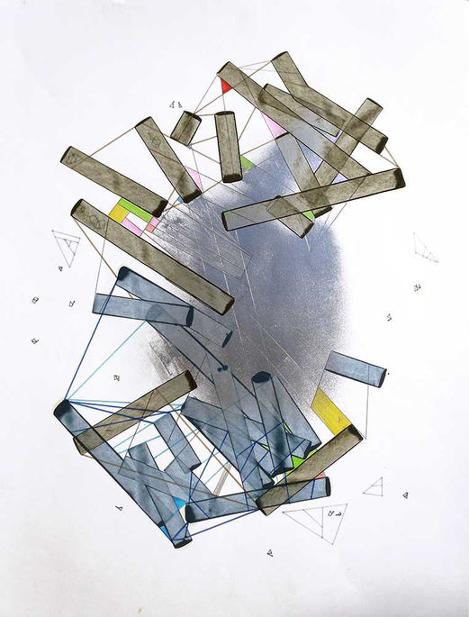 Seasonal abstract artwork expressing winter perception by Philippe Halaburda