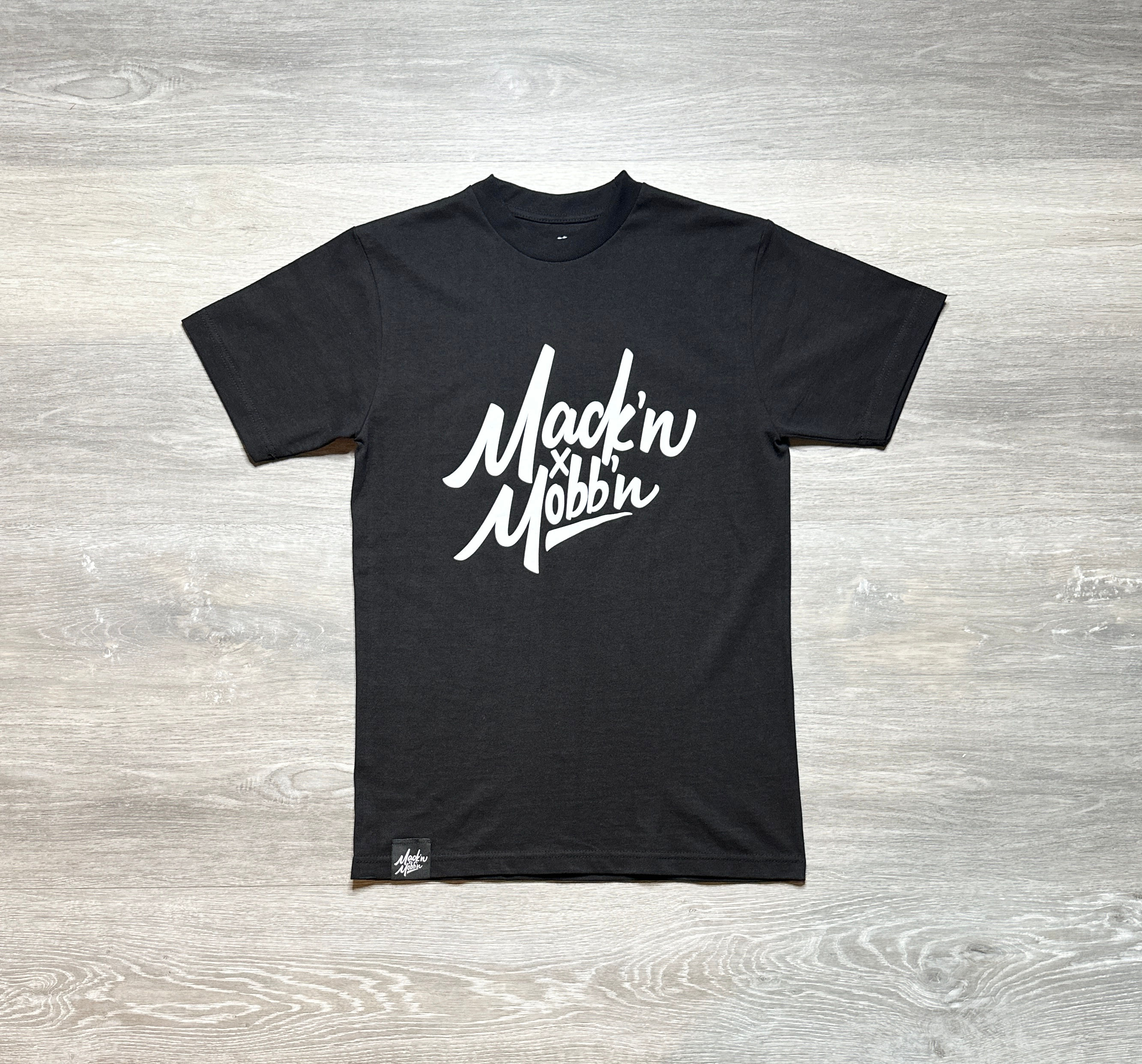 Men / Unisex Mack'n & Mobb'n Black Tee w/ White Logo