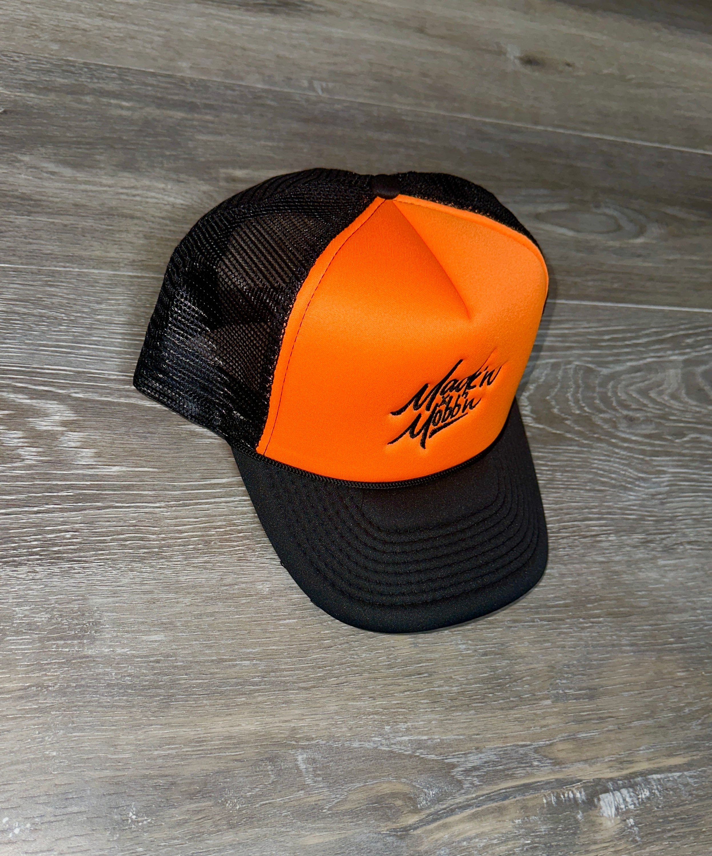 Orange Mack'n & Mobb'n Trucker Snapback Hat