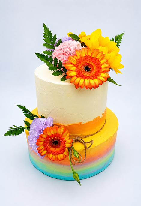 personalized colorblock layer cake