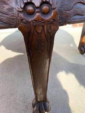 Thumbnail: Antique Hand Carved Asian Tea Table