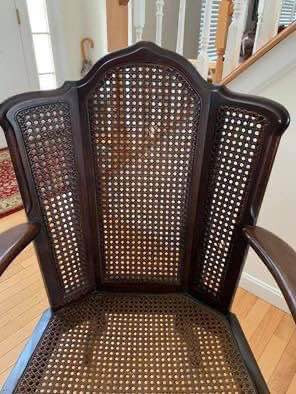 Thumbnail: Jacobean Walnut Frame Cane Arm Chair