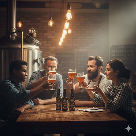 degustando cerveza artesanal