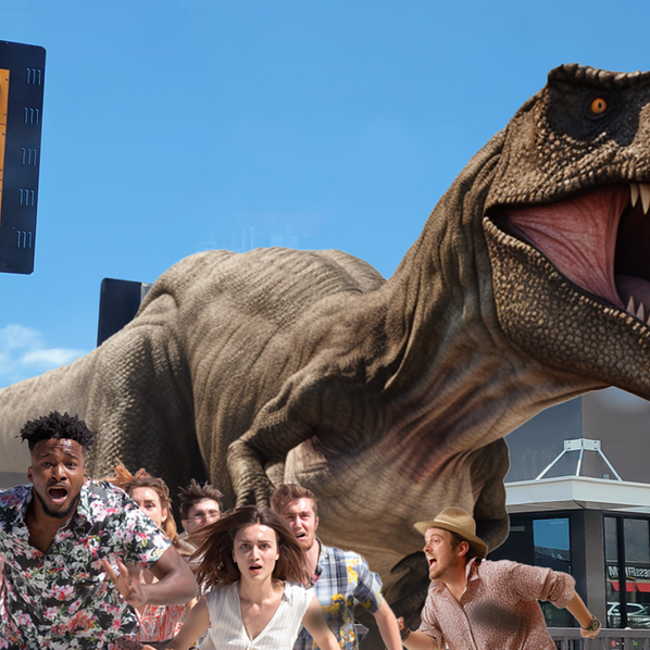 McDonald's T-Rex Has Had Enough of This Tucson Heat Wave and Goes on Rampage