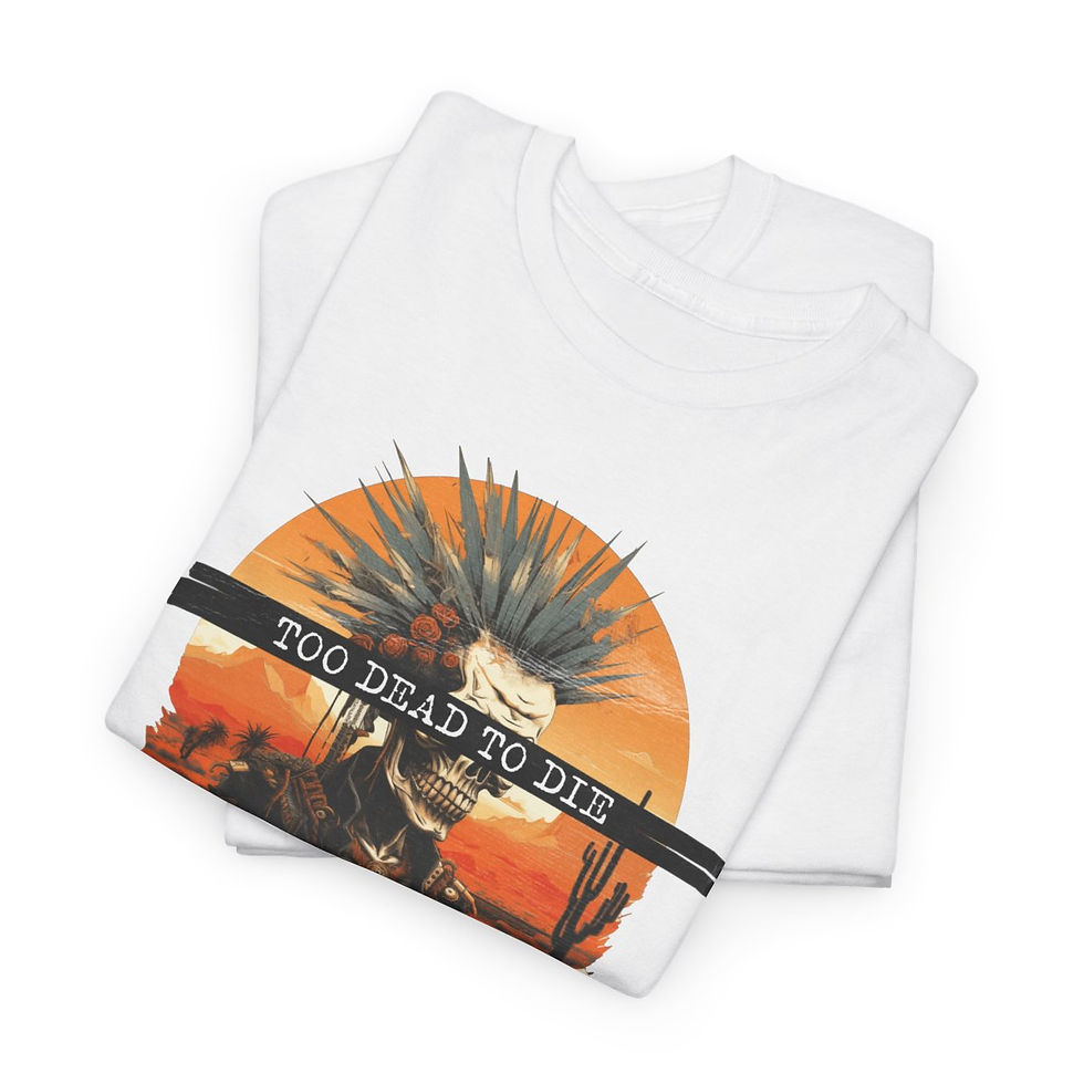 Thumbnail: "TOO DEAD TO DIE (Tucson, AZ)" Black Unisex Heavy Cotton Tee
