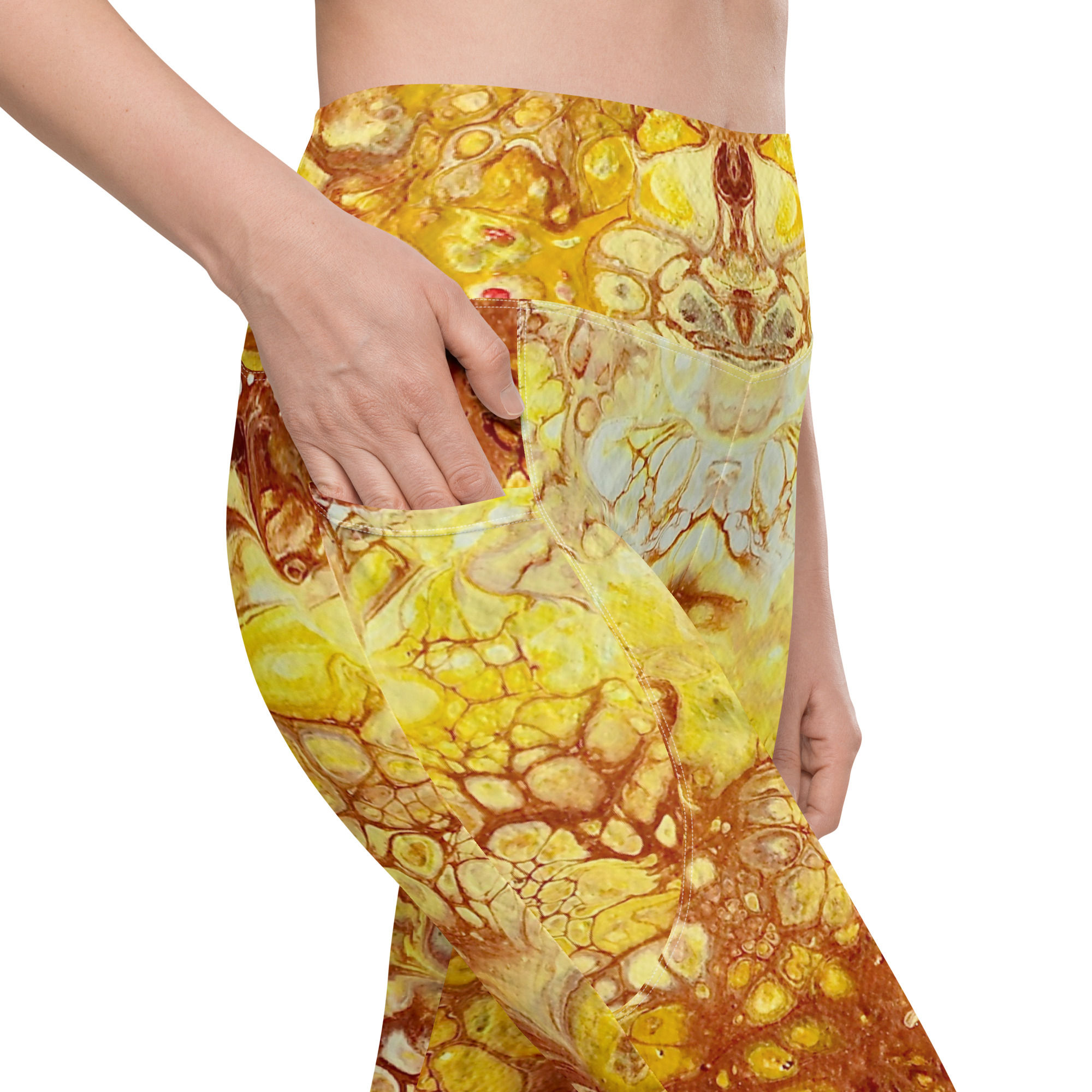 Yoga-Leggings mit Taschen "Goldener Sand"