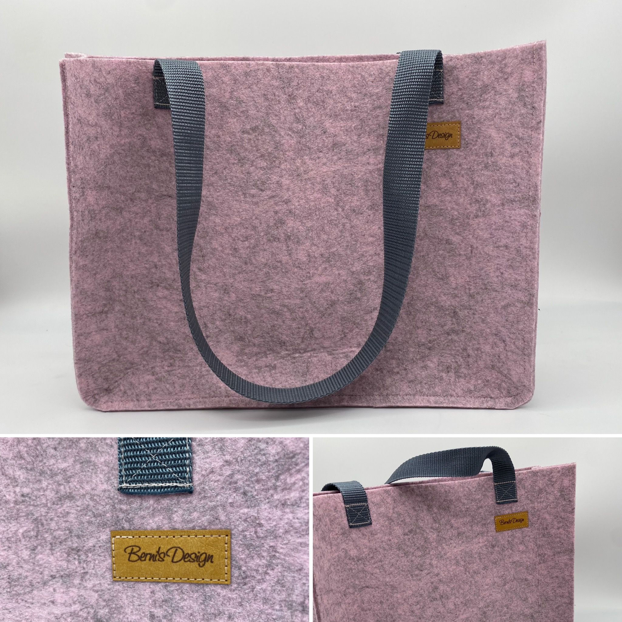 Großer Shopper "Rosa Hellgrau"