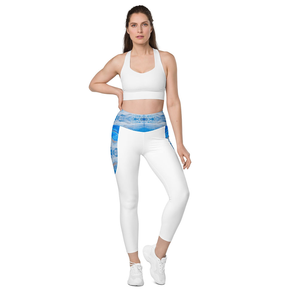 Miniaturbild: Yoga-Leggings mit Taschen "Kleine Welle"