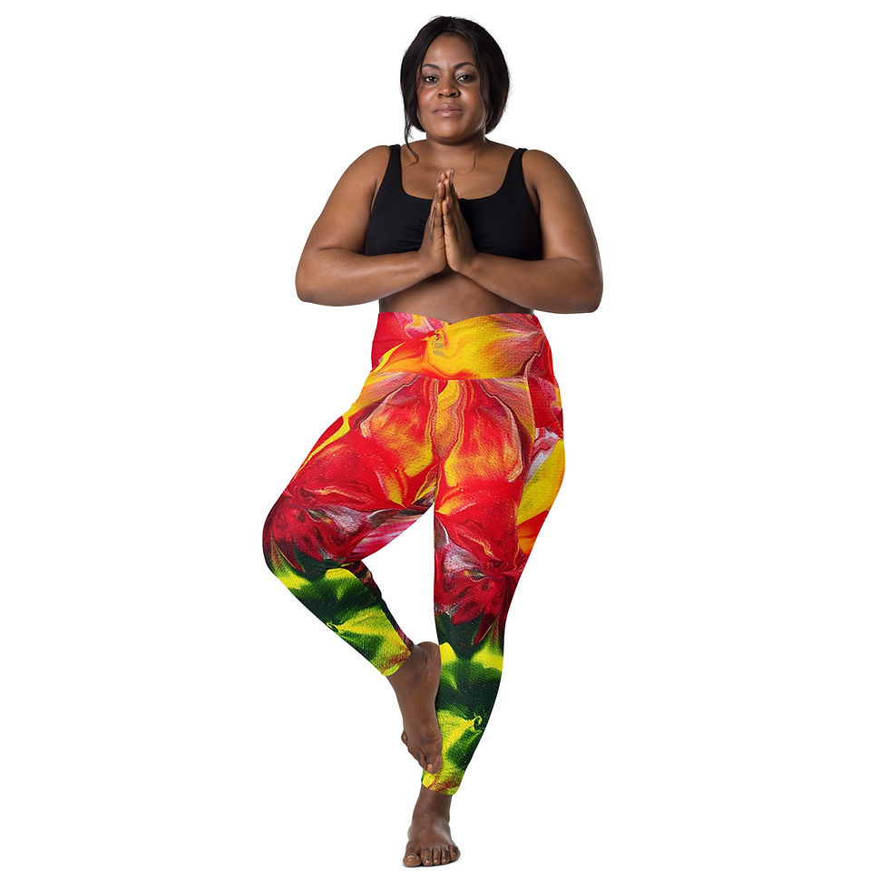 Miniaturbild: Leggings mit V-Bund "Red Flower"