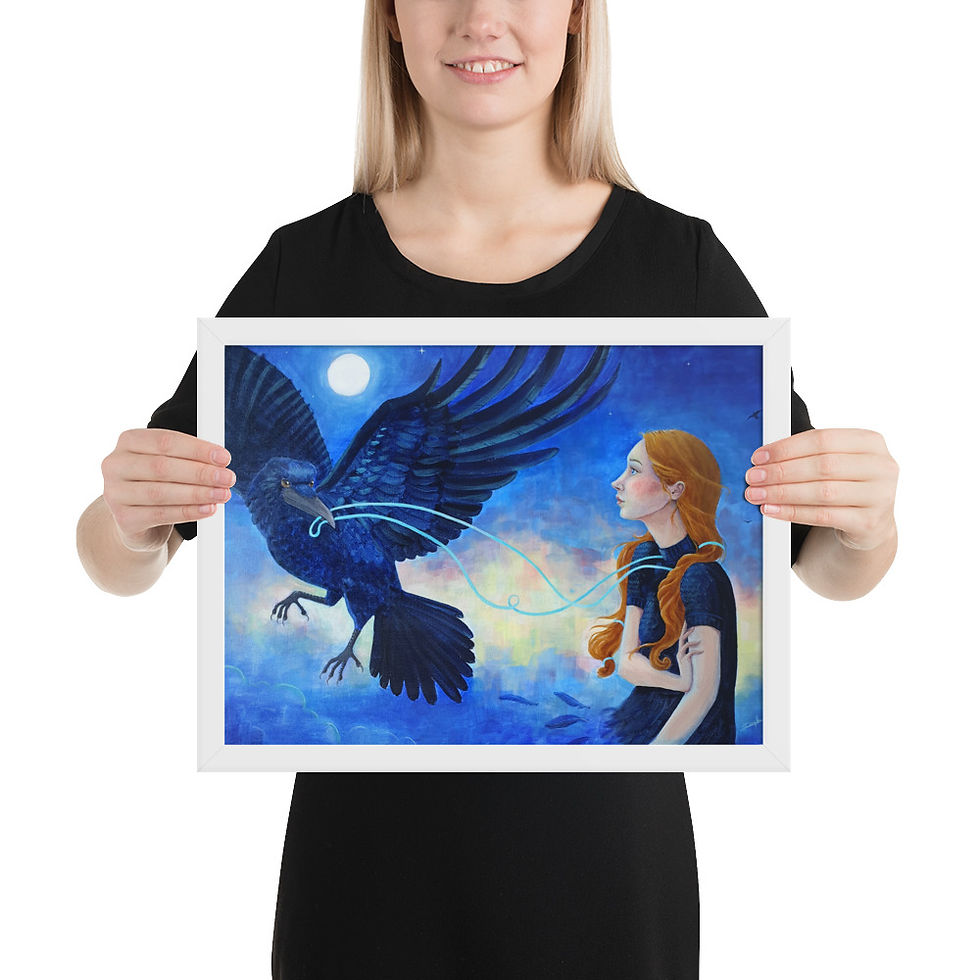 Thumbnail: Midnight flight - Framed matte paper poster 30 x 40 horizontal
