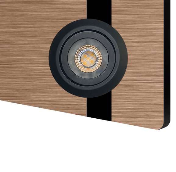 Acryl_METALIC_Kupfer gebürstet-schwarz_LED_schwarz