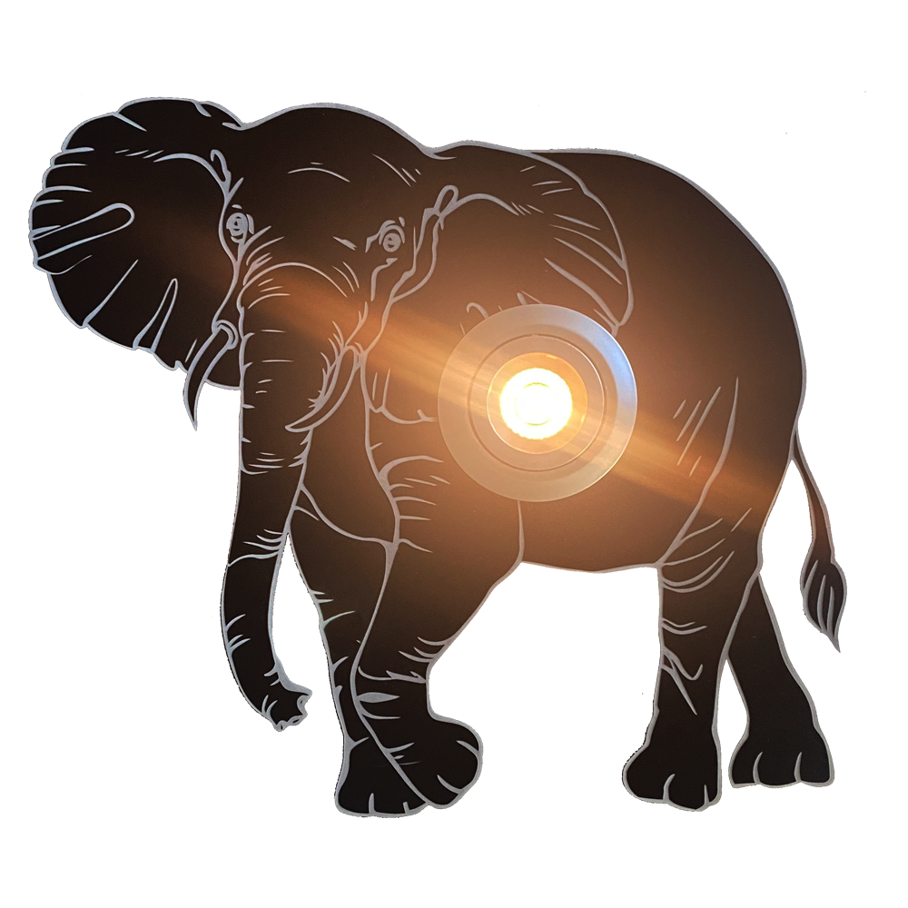 LED-Abdeckung/Cover: Elefant Kunststoff Schwarz-Weiss