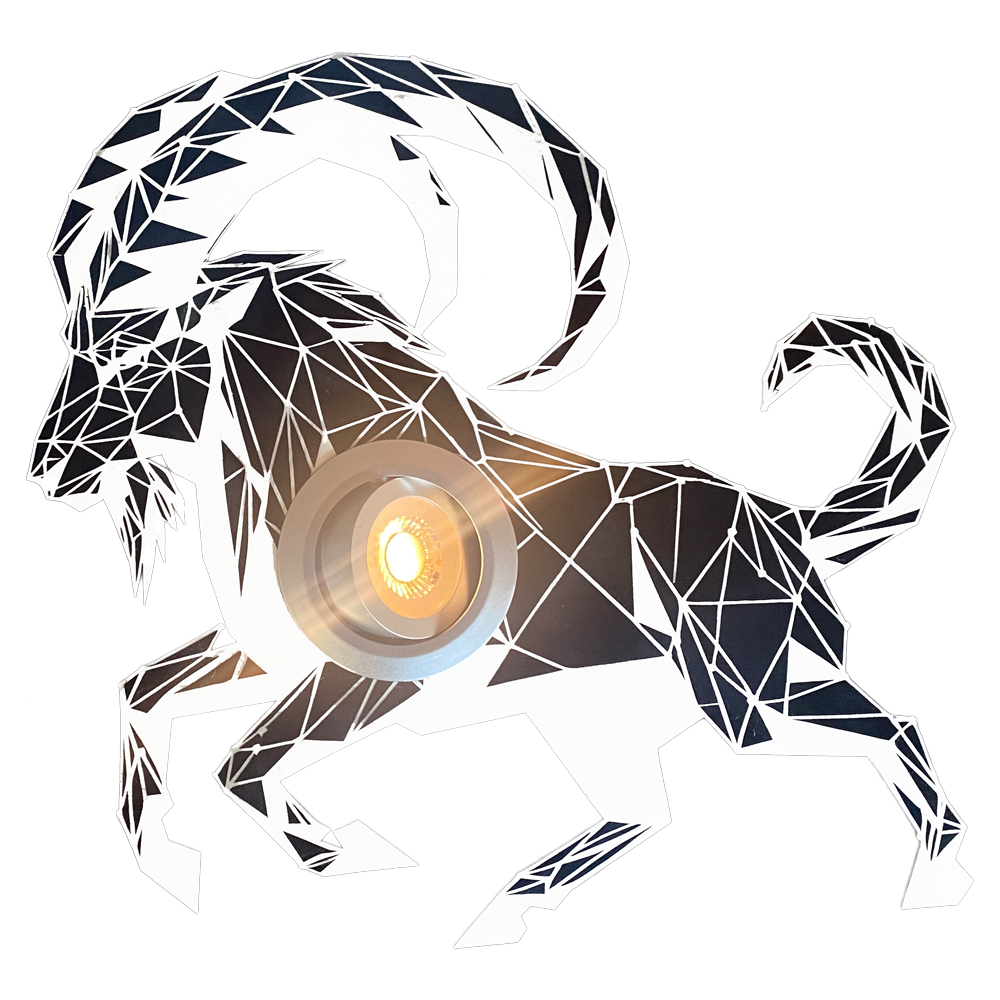 LED-Abdeckung/Cover: Steinbock Kunststoff Schwarz-Weiss