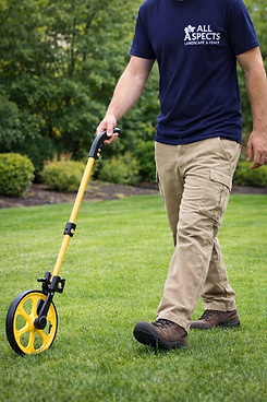 Fence contractor measuring wheel
