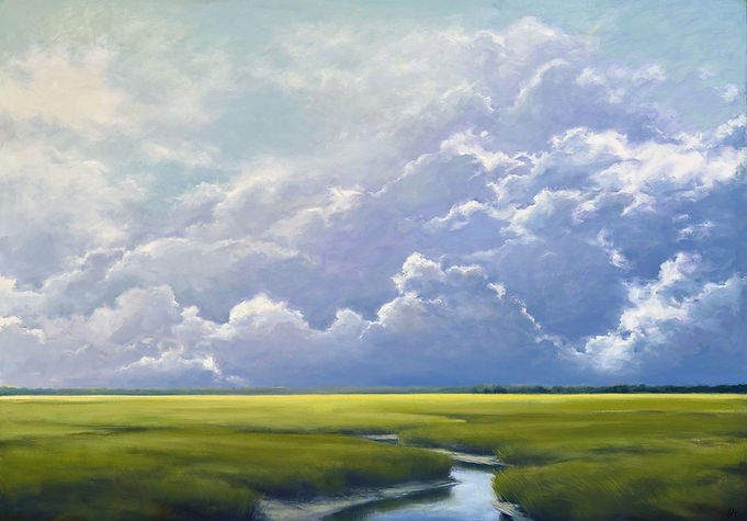 Arden Gallery - Margaret Gerding, "Misty Clouds," 2026, oil on canvas, 42 x 60 inches, $12,000