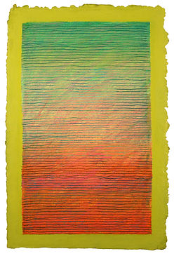 Arden Gallery - Joanne Mattera, "Vico 50," 2024, oil stick and oil pastel on handmade paper, 18 x 12", $2,000