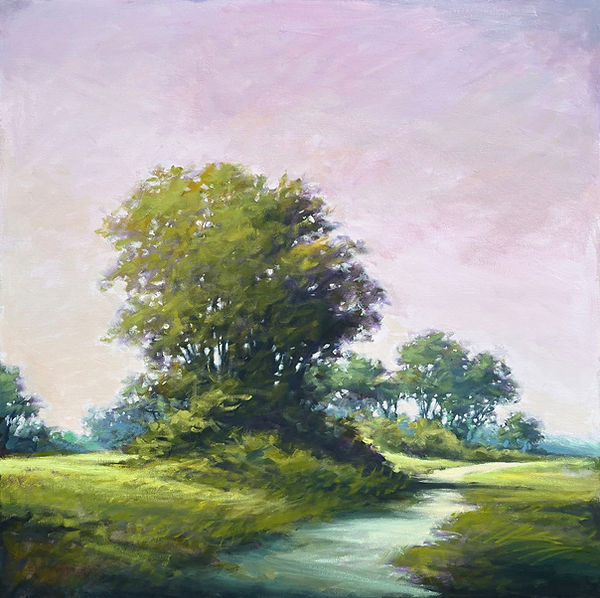 Arden Galler - Margaret Gerding, "Summer Walk," 2026, oil on canvas, 34 x 34 inches, $5,500