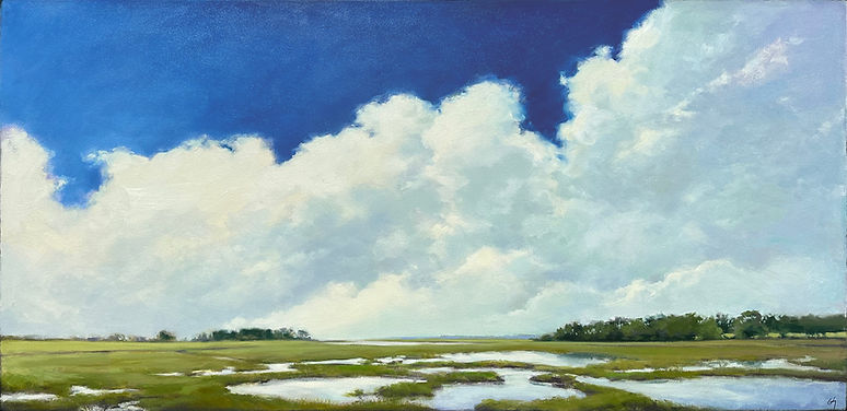Arden Gallery - Margaret Gerding, "Looking towards the Sea," 2026, oil on canvas, 30 x 67 inches, $11,500