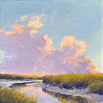 Arden Gallery - Margaret Gerding, "Morning on the Marsh," 2023, oil on canvas, 40 x 40 inches - SOLD