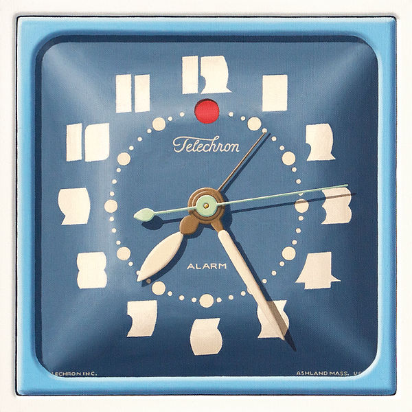 Arden Gallery - Stephanie Schechter, "Telechron 'The Imp' Clock (7H101 Face)," 2025, oil on linen, 12 x 12 inches, $3,800