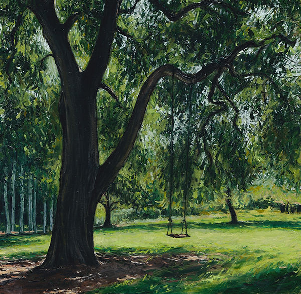 Arden Gallery - Beau Frank, "Swing with Me," 2024, oil on panel, 12 x 12 inches, $2,400
