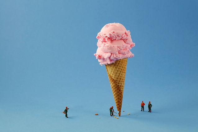 Arden Gallery - Christopher Boffoli, "Ice Cream Lumberjacks," acrylic-dibond mounted photograph, 24 x 36 inches, (also available: 12 x 18, 32 x 48, 48 x 72)