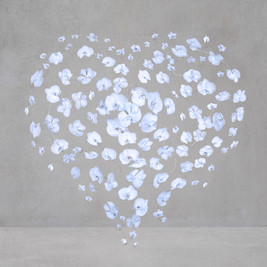 Arden Gallery - "Blue Heart," Dye-sublimation aluminum print with acrylic face mount and white float frame, 18 x 18 inches, $2,000 each, limited editon of 12