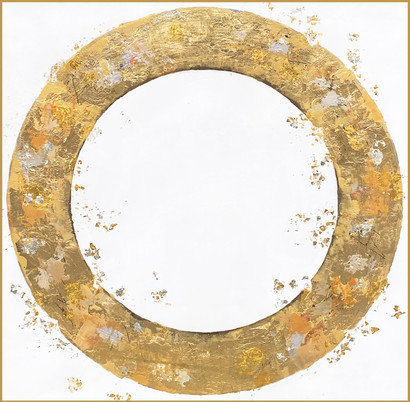 Takefumi Hori, "Circle No. 166," 2021, acrylic, gold leaf and metal leaf on canvas, 36 x 36" - SOLD