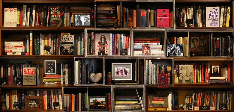 Arden Gallery - Max Steven Grossman, "Gloria Steinem's Books" metallic photograph print on acrylic mount, available in 37 x 75 inches and 48 x 100 inches, contact for price