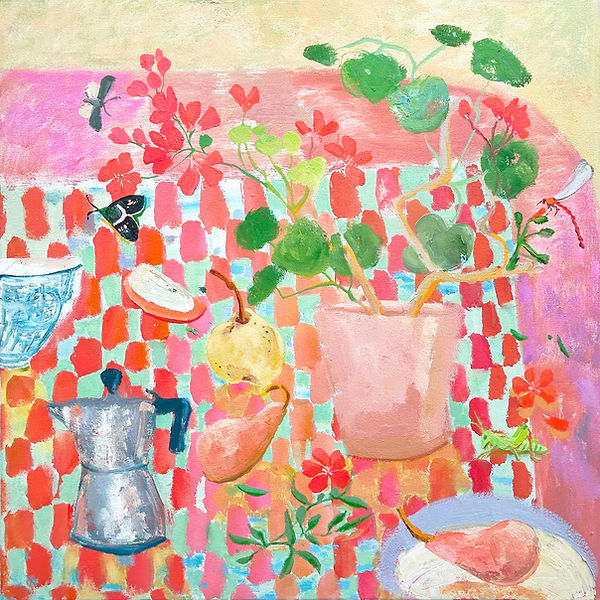Arden Gallery - Melanie Parke, "Rubyspot Red Skimmer," 2025, oil on canvas, 30 x 30 inches, $4,800