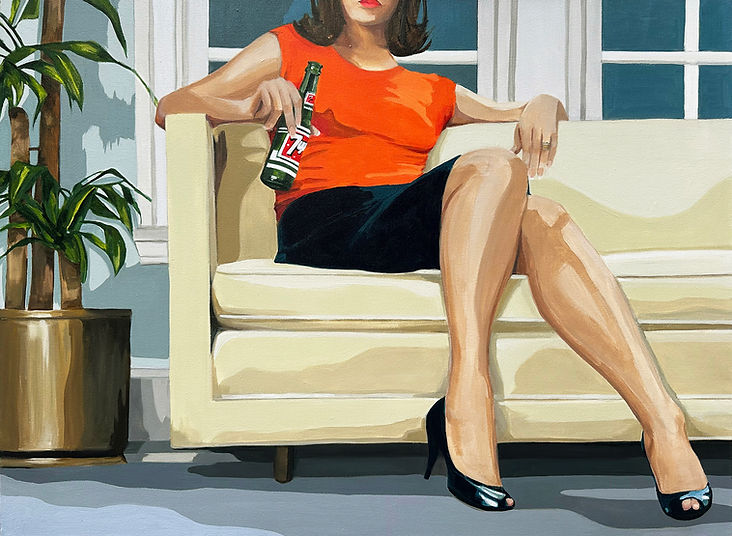 Arden Gallery - Leslie Graff, "Drinking It in," 2025, acrylic on canvas, 30 x 40 inches, $6,300