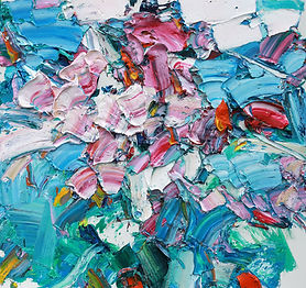 Arden Gallery - Zhang He, "Peonies," 2026, oil on canvas, 48 x 48 inches