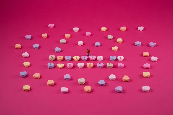 Arden Gallery - Christopher Boffoli, "Consent is Romantic," acrylic-dibond mounted photograph, 32 x 48 inches, (also available: 12 x 18, 24 x 36, 48 x 72)