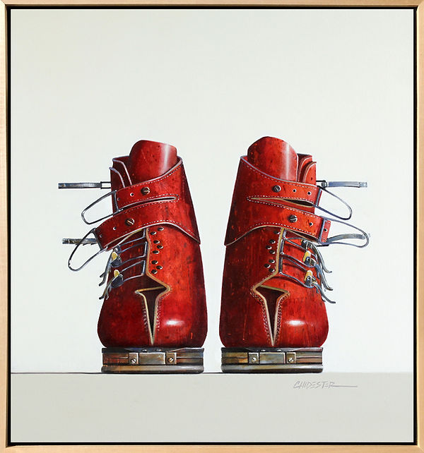 Arden Gallery - Wendy Chidester, "Buckle Up," 2026, oil on canvas, 26 x 24 inches - SOLD