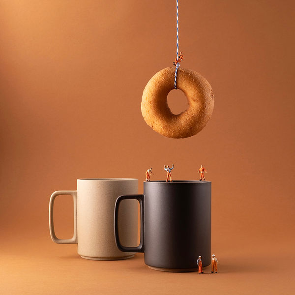 Arden Gallery - Christopher Boffoli, "Doughnut Dunkers," acrylic-dibond mounted photograph, 24 x 24 inches (also available: 18 x 18, 30 x 30, 42 x 42)